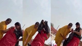 Mom & Daughter Outdoor Changing Clothes Secretly Recorded