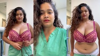 Indian Tanker Nurse Strip Teasing Big Boobs Showing